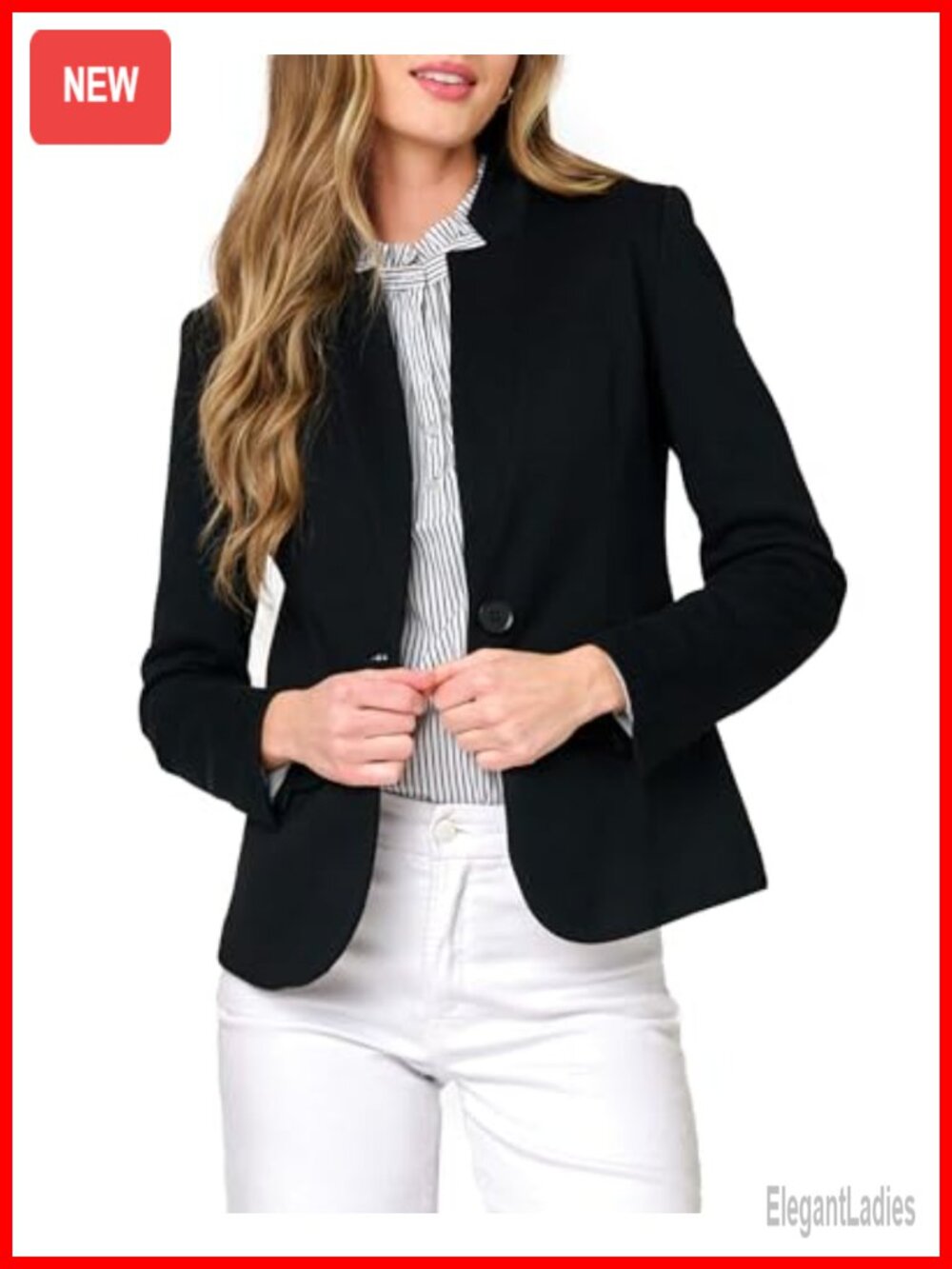 Notch Collar Open Front Knit Blazer Cotton Blend Business Casual